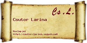 Csutor Larina névjegykártya